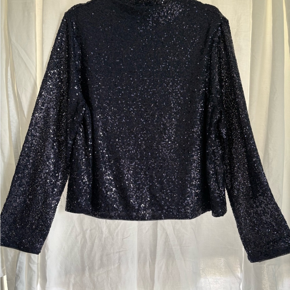 Elegant Black Sequin Blouse